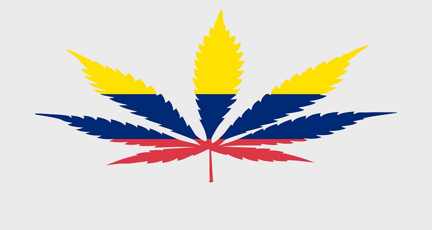 Drapeau colombienne en forme de cannabis - Cannabig Info